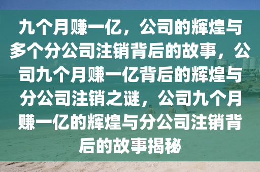 九个月赚1亿公司多个分公司已注销