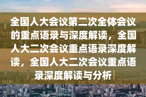 全国人大会议第二次全体会议的重点语录与深度解读，全国人大二次会议重点语录深度解读，全国人大二次会议重点语录深度解读与分析