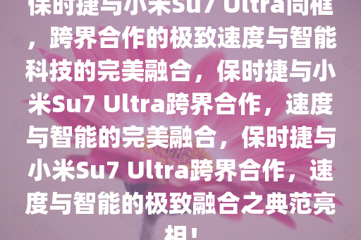 保时捷与小米Su7 Ultra同框，跨界合作的极致速度与智能科技的完美融合，保时捷与小米Su7 Ultra跨界合作，速度与智能的完美融合，保时捷与小米Su7 Ultra跨界合作，速度与智能的极致融合之典范亮相！