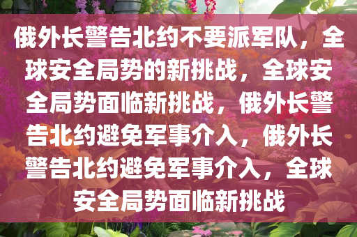 俄外长警告北约不要派军队，全球安全局势的新挑战，全球安全局势面临新挑战，俄外长警告北约避免军事介入，俄外长警告北约避免军事介入，全球安全局势面临新挑战