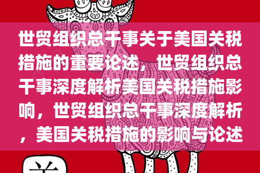 世贸组织总干事关于美国关税措施的重要论述，世贸组织总干事深度解析美国关税措施影响，世贸组织总干事深度解析，美国关税措施的影响与论述