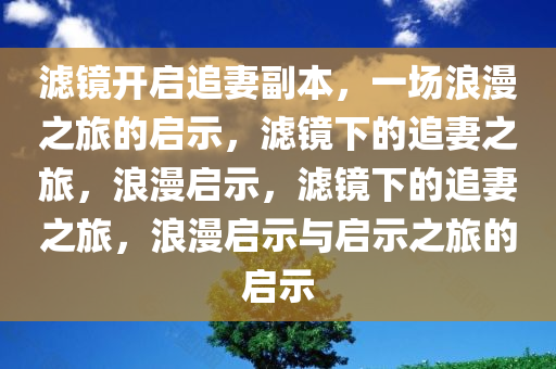 滤镜开启追妻副本，一场浪漫之旅的启示，滤镜下的追妻之旅，浪漫启示，滤镜下的追妻之旅，浪漫启示与启示之旅的启示