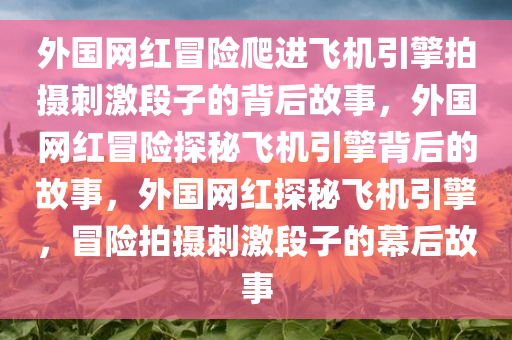 外国网红冒险爬进飞机引擎拍摄刺激段子的背后故事，外国网红冒险探秘飞机引擎背后的故事，外国网红探秘飞机引擎，冒险拍摄刺激段子的幕后故事