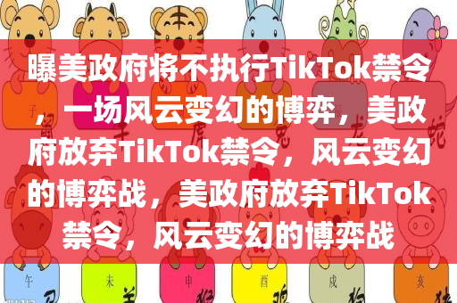 曝美政府将不执行TikTok禁令，一场风云变幻的博弈，美政府放弃TikTok禁令，风云变幻的博弈战，美政府放弃TikTok禁令，风云变幻的博弈战