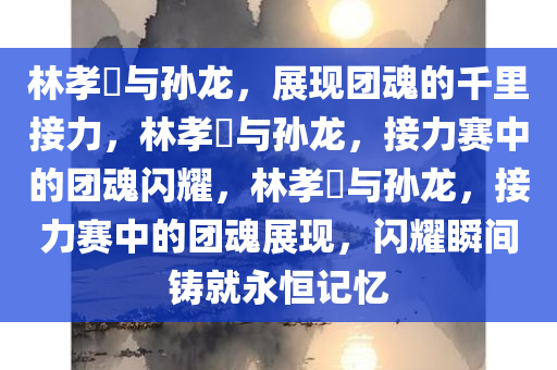 林孝埈与孙龙，展现团魂的千里接力，林孝埈与孙龙，接力赛中的团魂闪耀，林孝埈与孙龙，接力赛中的团魂展现，闪耀瞬间铸就永恒记忆