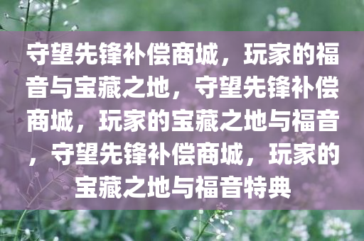 守望先锋补偿商城，玩家的福音与宝藏之地，守望先锋补偿商城，玩家的宝藏之地与福音，守望先锋补偿商城，玩家的宝藏之地与福音特典