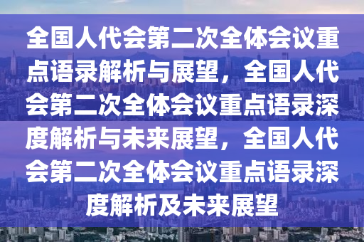 全国人代会第二次全体会议重点语录解析与展望，全国人代会第二次全体会议重点语录深度解析与未来展望，全国人代会第二次全体会议重点语录深度解析及未来展望