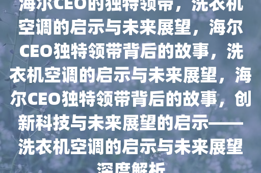 海尔CEO的独特领带，洗衣机空调的启示与未来展望，海尔CEO独特领带背后的故事，洗衣机空调的启示与未来展望，海尔CEO独特领带背后的故事，创新科技与未来展望的启示——洗衣机空调的启示与未来展望深度解析