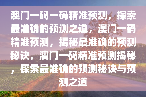 澳门一码一码精准预测，探索最准确的预测之道，澳门一码精准预测，揭秘最准确的预测秘诀，澳门一码精准预测揭秘，探索最准确的预测秘诀与预测之道