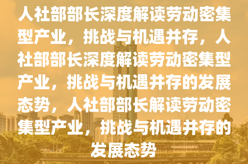 人社部部长深度解读劳动密集型产业，挑战与机遇并存，人社部部长深度解读劳动密集型产业，挑战与机遇并存的发展态势，人社部部长解读劳动密集型产业，挑战与机遇并存的发展态势