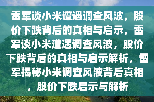 雷军谈小米遭遇调查风波，股价下跌背后的真相与启示，雷军谈小米遭遇调查风波，股价下跌背后的真相与启示解析，雷军揭秘小米调查风波背后真相，股价下跌启示与解析