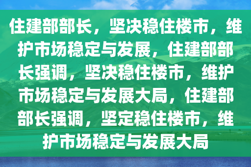 住建部部长，坚决稳住楼市，维护市场稳定与发展，住建部部长强调，坚决稳住楼市，维护市场稳定与发展大局，住建部部长强调，坚定稳住楼市，维护市场稳定与发展大局