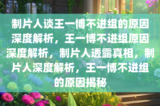 制片人谈王一博不进组的原因深度解析，王一博不进组原因深度解析，制片人透露真相，制片人深度解析，王一博不进组的原因揭秘