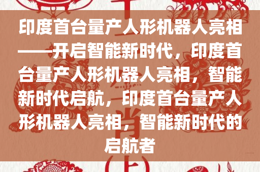 印度首台量产人形机器人亮相