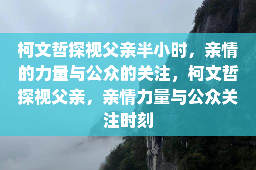 柯文哲探视父亲半小时，亲情的力量与公众的关注，柯文哲探视父亲，亲情力量与公众关注时刻