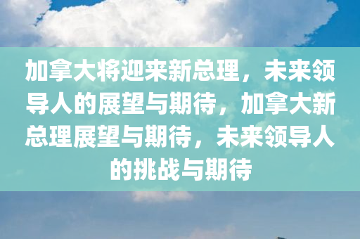 加拿大将迎来新总理，未来领导人的展望与期待，加拿大新总理展望与期待，未来领导人的挑战与期待