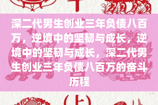 深二代男生创业三年负债八百万，逆境中的坚韧与成长，逆境中的坚韧与成长，深二代男生创业三年负债八百万的奋斗历程