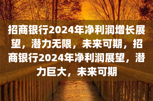 招商银行2024年净利润增长展望，潜力无限，未来可期，招商银行2024年净利润展望，潜力巨大，未来可期