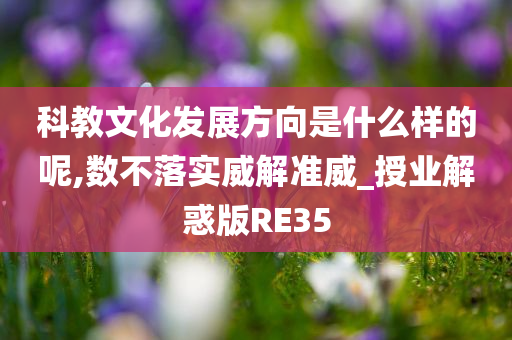 科教文化发展方向是什么样的呢,数不落实威解准威_授业解惑版RE35