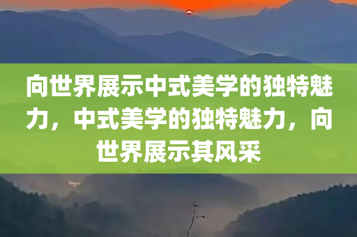 向世界展示中式美学的独特魅力，中式美学的独特魅力，向世界展示其风采