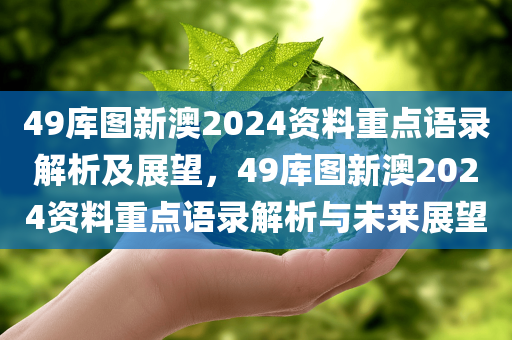 49库图新澳2024资料重点语录解析及展望，49库图新澳2024资料重点语录解析与未来展望