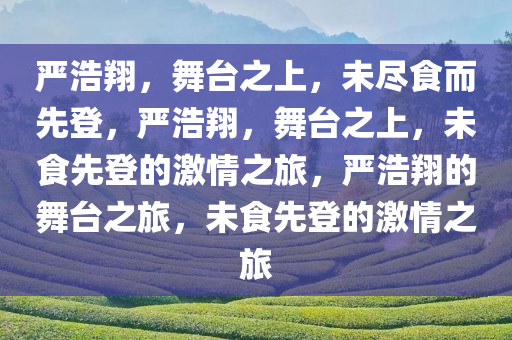 严浩翔，舞台之上，未尽食而先登，严浩翔，舞台之上，未食先登的激情之旅，严浩翔的舞台之旅，未食先登的激情之旅