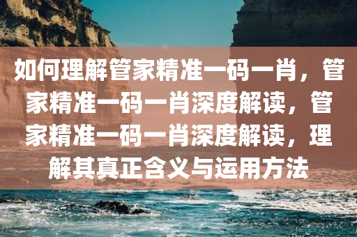 如何理解:管家精准一码一肖