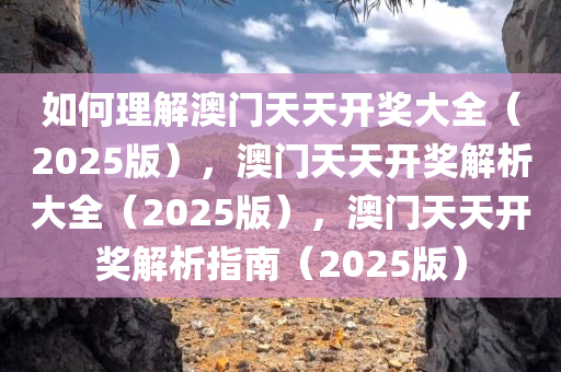 如何理解:2025澳门天天开奖大全