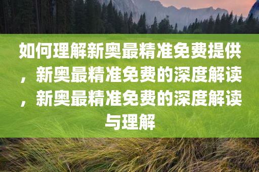 如何理解新奥最精准免费提供，新奥最精准免费的深度解读，新奥最精准免费的深度解读与理解