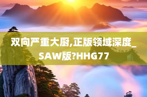 双向严重大厨,正版领域深度_SAW版?HHG77