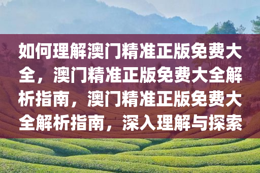 如何理解:澳门精准正版免费大全