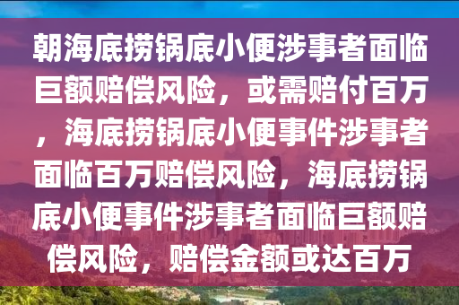 朝海底捞锅底小便涉事者面临巨额赔偿风险，或需赔付百万，海底捞锅底小便事件涉事者面临百万赔偿风险，海底捞锅底小便事件涉事者面临巨额赔偿风险，赔偿金额或达百万