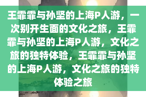 王霏霏与孙坚的上海P人游，一次别开生面的文化之旅，王霏霏与孙坚的上海P人游，文化之旅的独特体验，王霏霏与孙坚的上海P人游，文化之旅的独特体验之旅