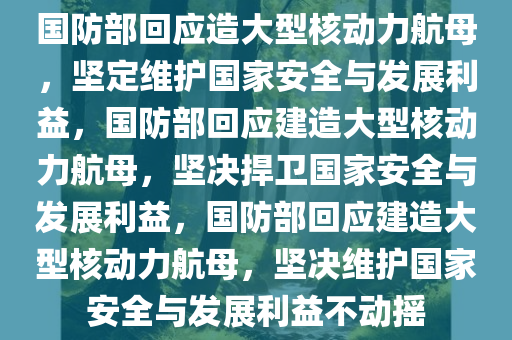 国防部回应造大型核动力航母