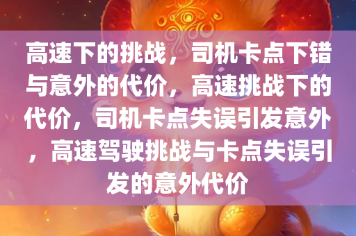 高速下的挑战，司机卡点下错与意外的代价，高速挑战下的代价，司机卡点失误引发意外，高速驾驶挑战与卡点失误引发的意外代价