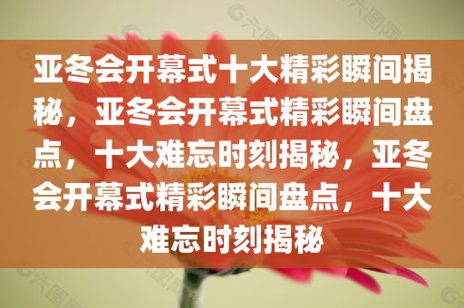 亚冬会开幕式十大精彩瞬间揭秘，亚冬会开幕式精彩瞬间盘点，十大难忘时刻揭秘，亚冬会开幕式精彩瞬间盘点，十大难忘时刻揭秘