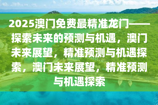 2025澳门免费最精准龙门