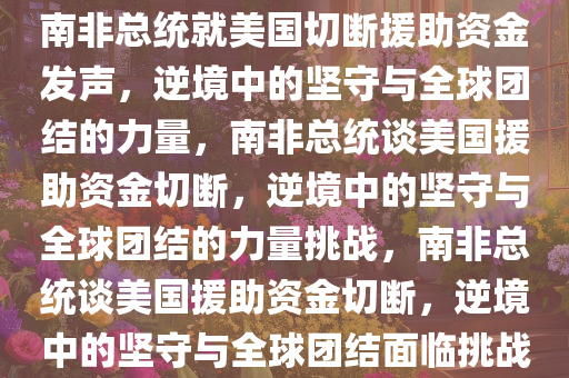 南非总统就美国切断援助资金发声，逆境中的坚守与全球团结的力量，南非总统谈美国援助资金切断，逆境中的坚守与全球团结的力量挑战，南非总统谈美国援助资金切断，逆境中的坚守与全球团结面临挑战