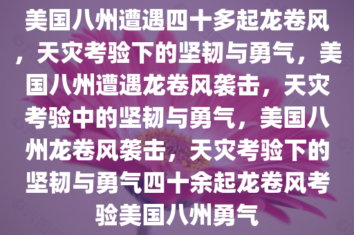 美国8个州遭遇40多起龙卷风