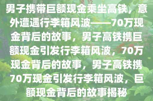 男子携带巨额现金乘坐高铁，意外遭遇行李箱风波——70万现金背后的故事，男子高铁携巨额现金引发行李箱风波，70万现金背后的故事，男子高铁携70万现金引发行李箱风波，巨额现金背今晚必出三肖2025_2025新澳门精准免费提供·精确判断后的故事揭秘