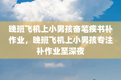 晚班飞机上小男孩奋笔疾书补作业，晚班飞机上小今晚必出三肖2025_2025新澳门精准免费提供·精确判断男孩专注补作业至深夜