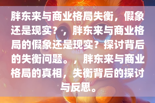 胖东来与商业格局失衡，假象还是现实？，胖东来与商业格局的假象还是现实？探讨背后的失衡问题。，胖东来与商业格局的真相，失衡背后的探讨与反思。