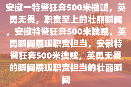 安徽一特警狂奔500米擒贼，英勇无畏，职责至上的壮丽瞬间，安徽特警狂奔500米擒贼，英勇瞬间展现职责担当，安徽特警狂奔500米擒贼，英勇无畏的瞬间展现职责担当的壮丽瞬间