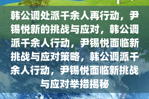 韩公调处派千余人再尝试逮捕尹锡悦新