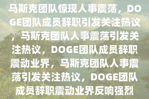 马斯克团队惊现人事震荡，DOGE团队成员辞职引发关注热议，马斯克团队人事震荡引发关注热议，DOGE团队成员辞职震动业界，马斯克团队人事震荡引发关注热议，DOGE团队成员辞职震动业界反响强烈