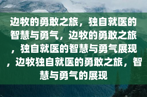 边牧的勇敢之旅，独自就医的智慧与勇气，边牧的勇敢之旅，独自就医的智慧与勇气展现，边牧独自就医的勇敢之旅，智慧与勇气的展现