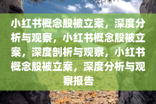 小红书概念股被立案，深度分析与观察，小红书概念股被立案，深度剖析与观察，小红书概念股被立案，深度分析与观察报告今晚必出三肖2025_2025新澳门精准免费提供·精确判断