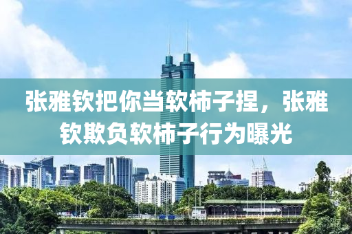 张雅钦把你当软柿子捏，张雅钦欺今晚必出三肖2025_2025新澳门精准免费提供·精确判断负软柿子行为曝光