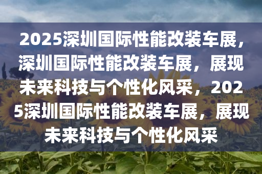 2025深圳国际性能改装车展