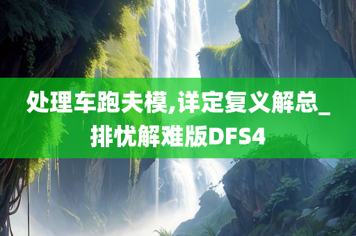 处理车跑夫模,详定复义解总_排忧解难版DFS4